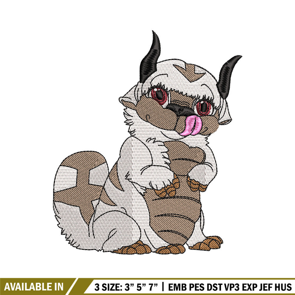 Appa Avatar embroidery design, Avatar embroidery, embroidery file, cartoon design, cartoon shirt, Digital download.jpg
