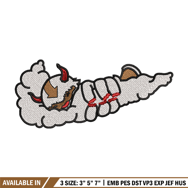 Appa x Nike embroidery design, avatar cartoon embroidery, nike design, Logo shirt, cartoon shirt, digital download.jpg