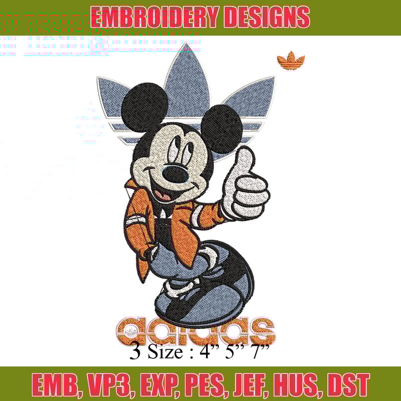 Mickey adidas Embroidery Design, Adidas Embroidery, Brand Embroidery, Embroidery File, Logo shirt, Digital download.jpg