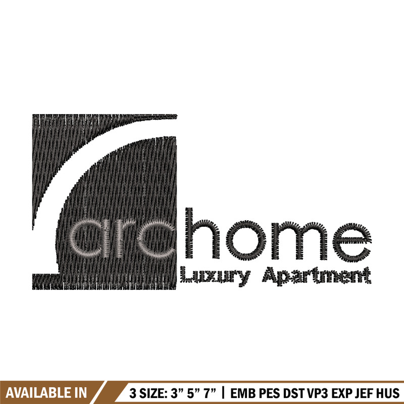 Archome Luxury Apartment Logo embroidery design, logo embroidery, Embroidery file, logo design, Instant download..jpg