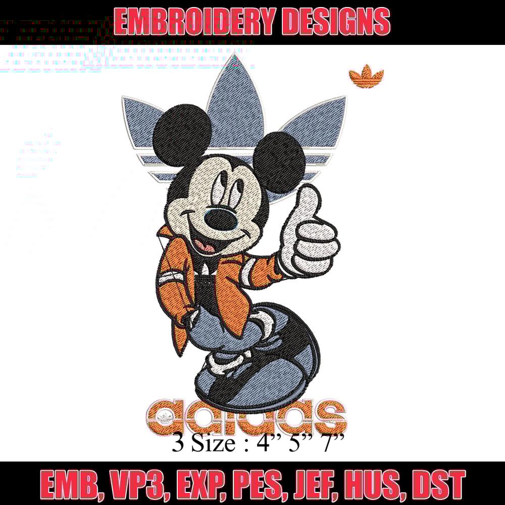 Mickey adidas Embroidery Design, Adidas Embroidery, Brand Embroidery, Embroidery File, Logo shirt, Digital download.jpg