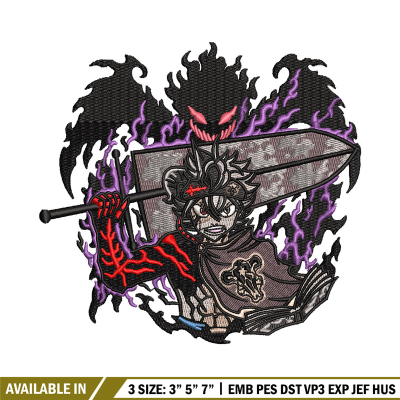Asta demon embroidery design, Black clover embroidery, Anime design, Embroidery shirt, Embroidery file, Digital download.jpg