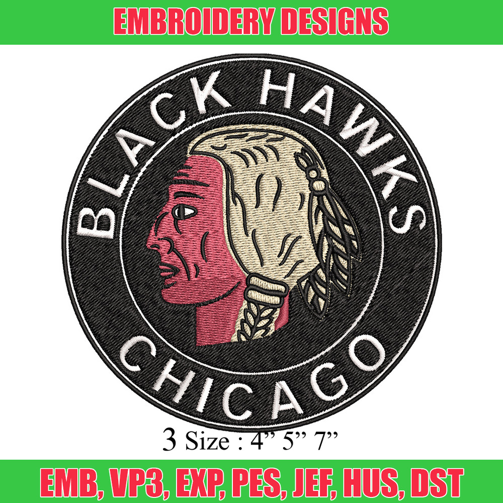 Black hawks chicago Embroidery Design, Sport Embroidery, Brand Embroidery, Embroidery File, Logo shirt, Digital download.jpg