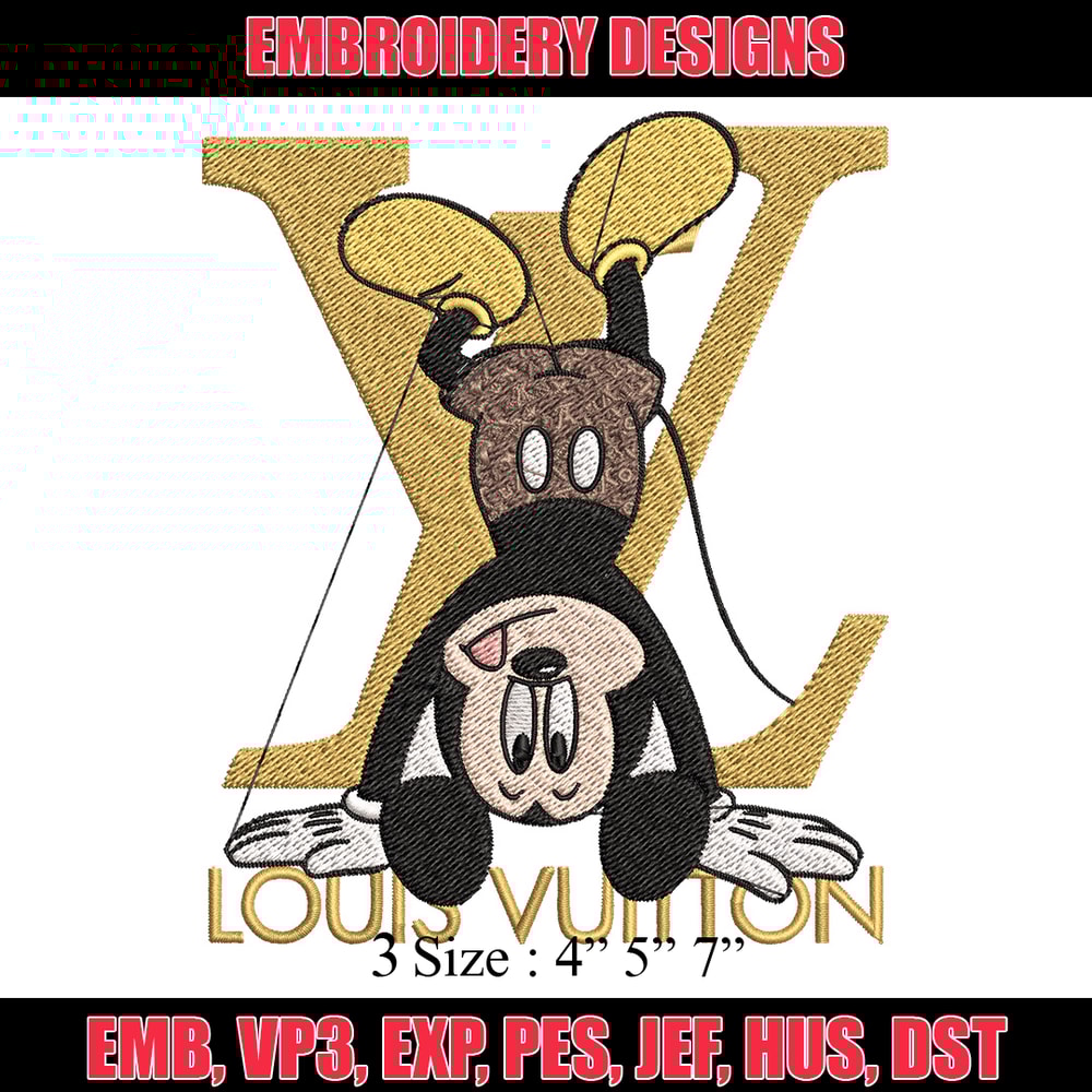 Mickey logo lv Embroidery Design, Lv Embroidery, Embroidery File, Disney Embroidery, Logo shirt, Digital download.jpg