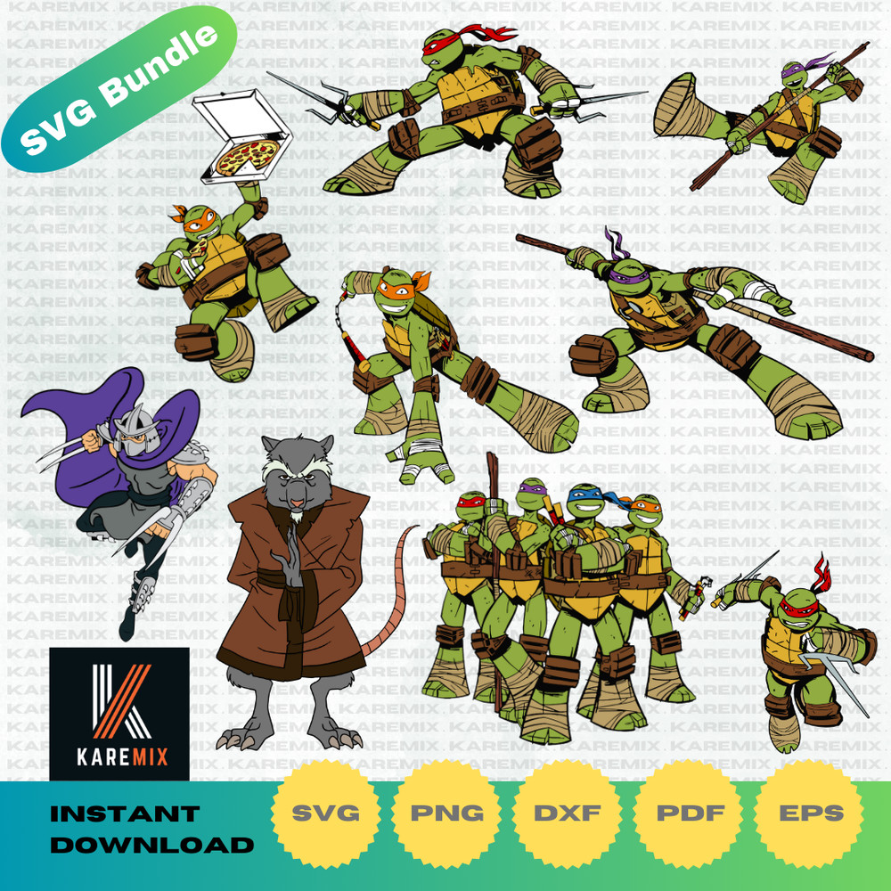 Ninja-Turtles- Clipart-Alphabet- Teenage-Mutant -Ninja-Turtles-Svg -Cutting-Files-Pdf- Png-Dxf-Instant-Download-6 (4).png