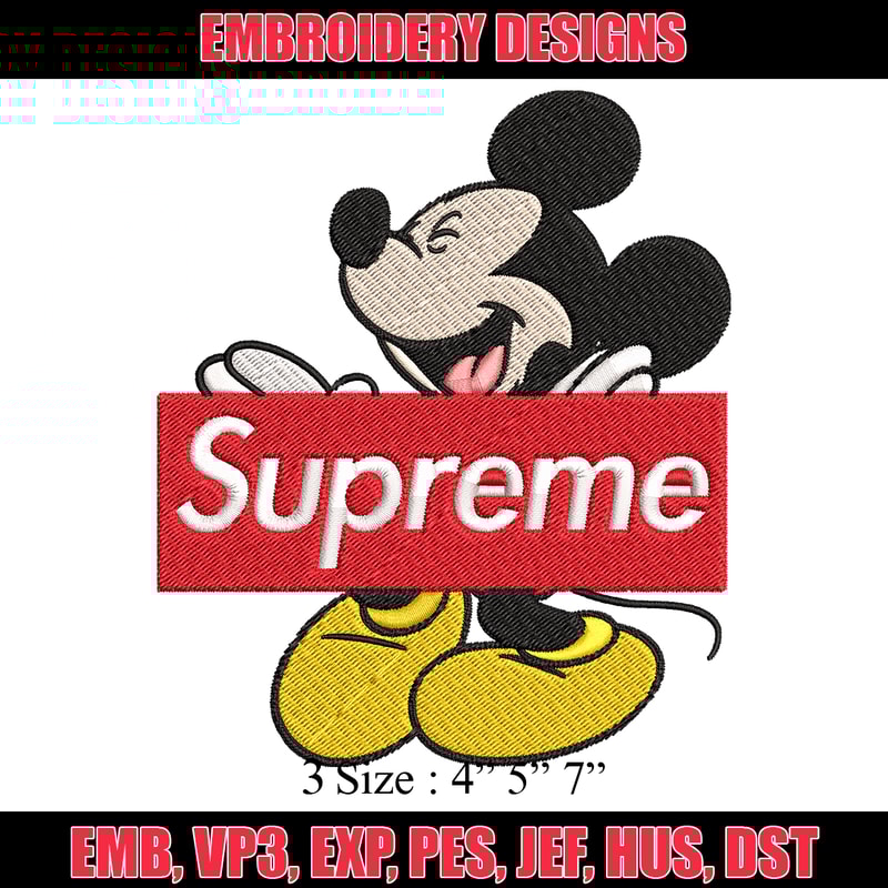 Mickey Mouse Supreme Embroidery design, Disney Embroidery, Disney design, Embroidery File, Digital download..jpg