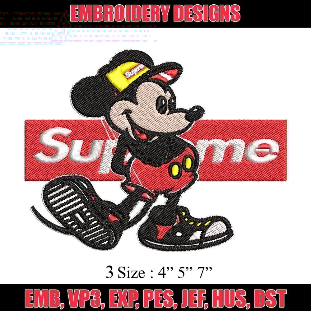 Mickey Mouse Supreme Embroidery design, Disney Embroidery, Disney design, Embroidery File, logo shirt, Digital download..jpg