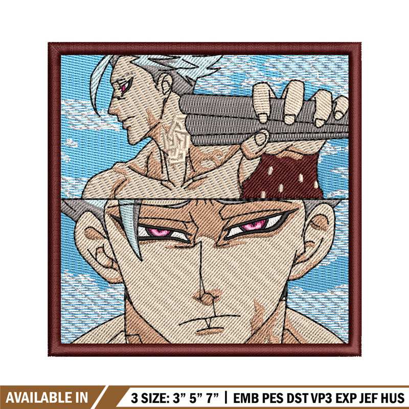 Ban rectangle embroidery design, Meliodas embroidery, Anime design, Embroidery shirt, Embroidery file, Digital download.jpg