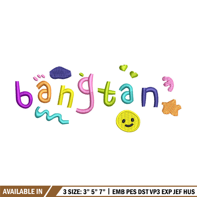 Bangtan embroidery design, Logo embroidery, Embroidery file, Embroidery shirt, Emb design, Digital download.jpg