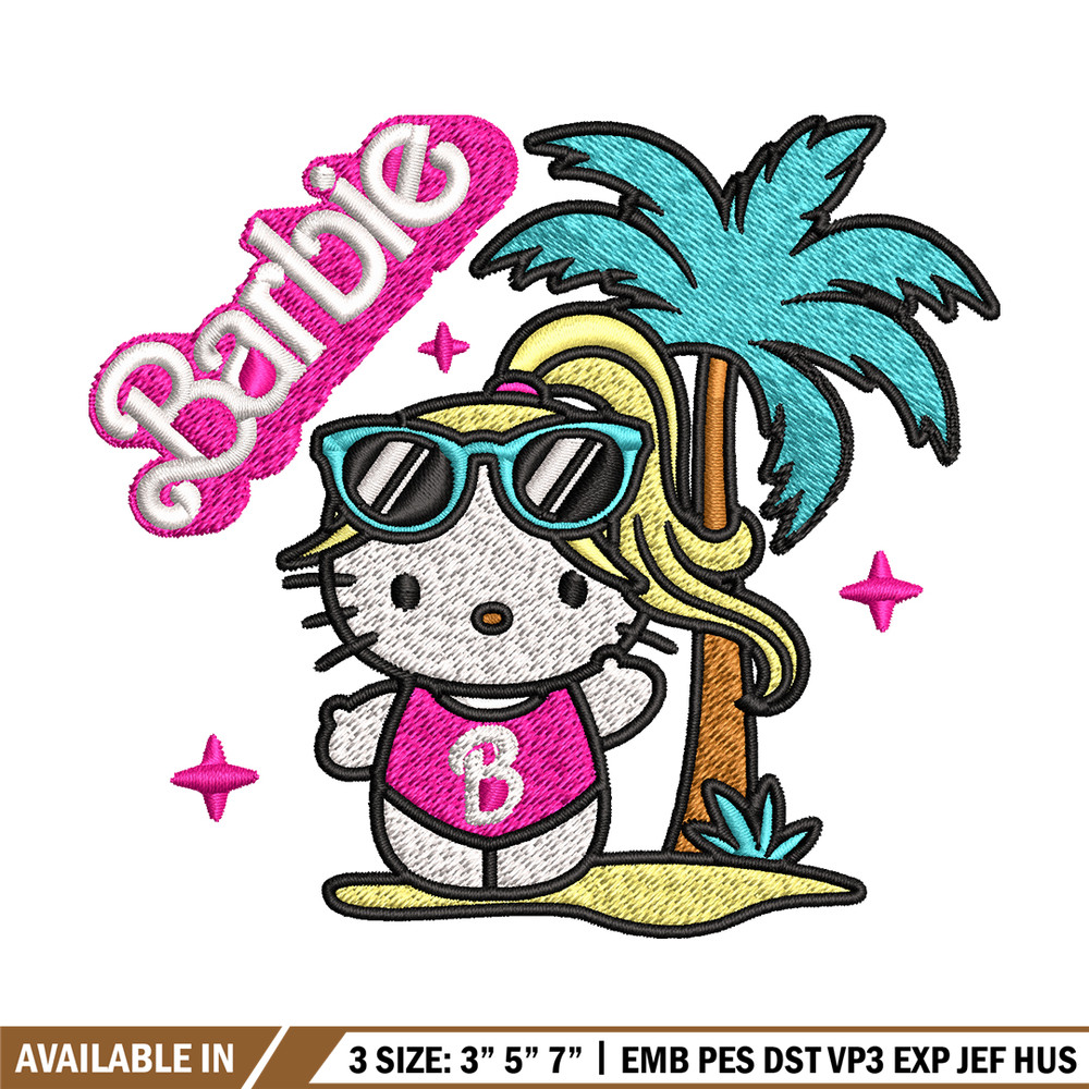 Barbie Hallokitty Embroidery design, Barbie girl Embroidery, logo design, Embroidery File, logo shirt, Digital download..jpg