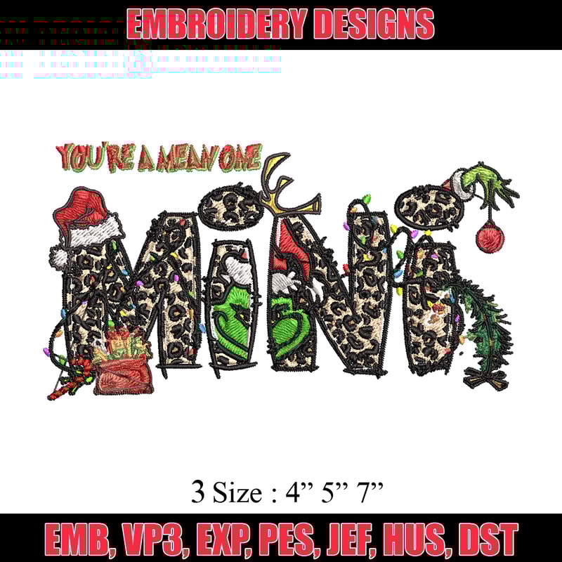 Mini Grinch christmas Embroidery design, Grinch Christmas Embroidery, Grinch design, Embroidery File, Digital download.jpg