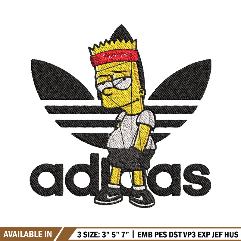 Bart adidas Embroidery Design, Adidas Embroidery, Embroidery File, Brand Embroidery, Logo shirt, Digital download.jpg