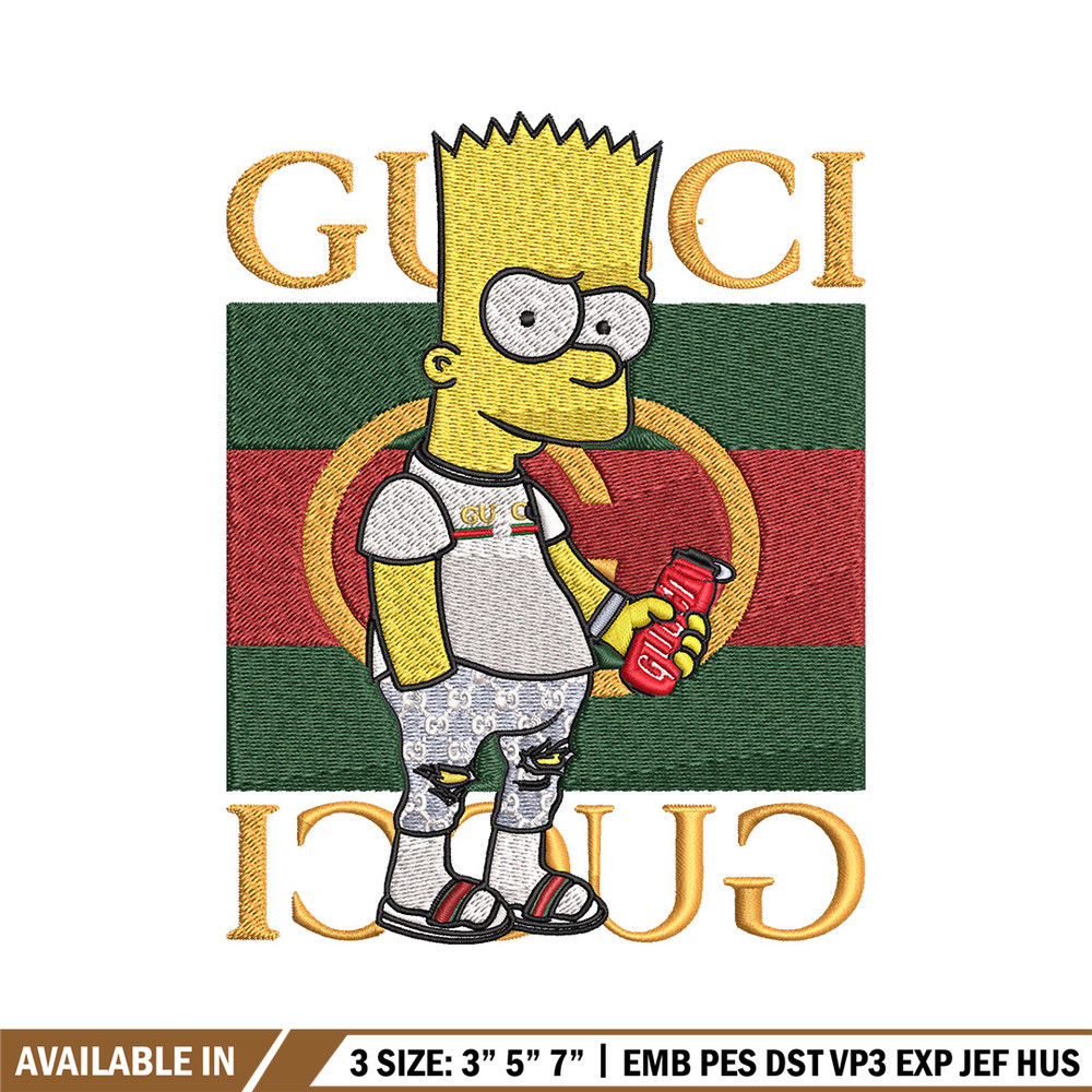 Bart gucci Embroidery Design, Gucci Embroidery, Embroidery File, Logo shirt, Sport Embroidery, Digital download.jpg