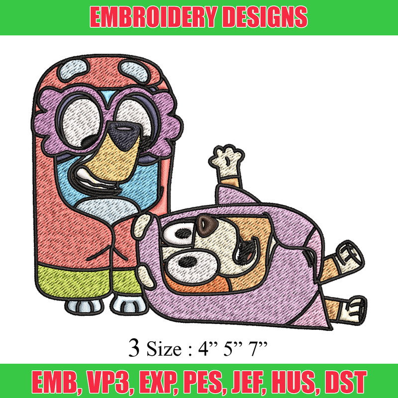 Bluey bingo Embroidery design, Bluey bingo Embroidery, Embroidery File, cartoon design, cartoon shirt, Digital download.jpg