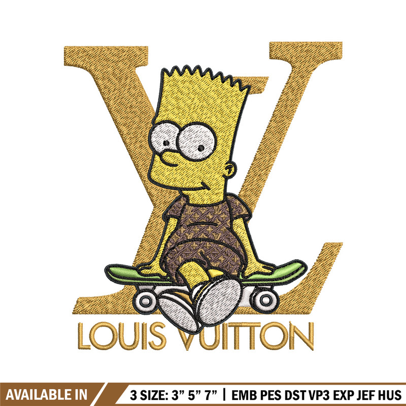 Bart simpson lv Embroidery Design, LV Embroidery, Embroidery File, Logo shirt, Sport Embroidery, Digital download.jpg