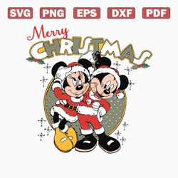 Disneyland Merry Christmas Mickey And Minnie SVG File