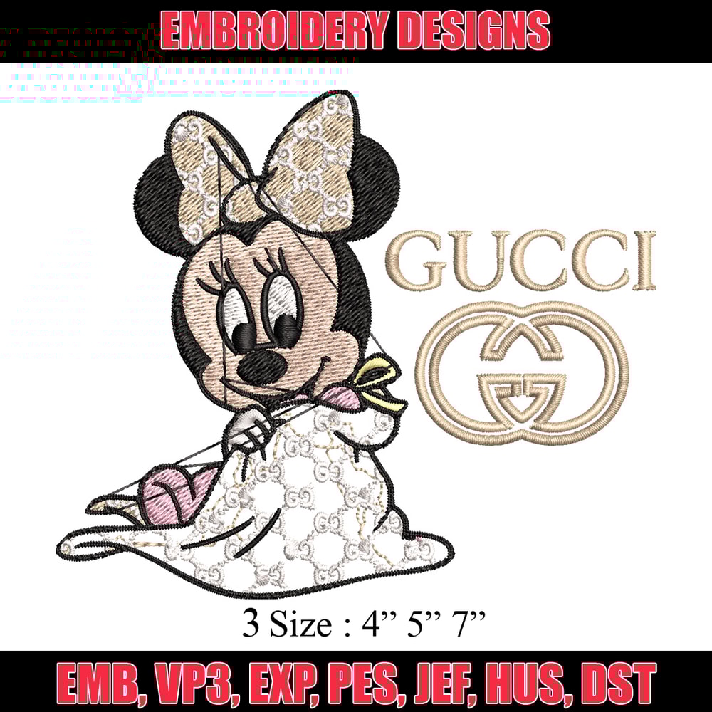 Minnie baby Embroidery Design, Gucci Embroidery, Embroidery File, Logo shirt, Sport Embroidery, Digital download.jpg