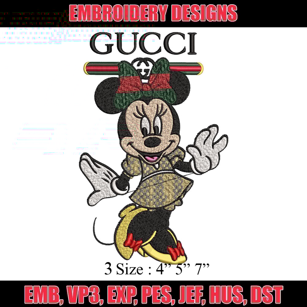 Minnie cute Embroidery Design, Gucci Embroidery, Brand Embroidery, Logo shirt, Embroidery File, Digital download.jpg