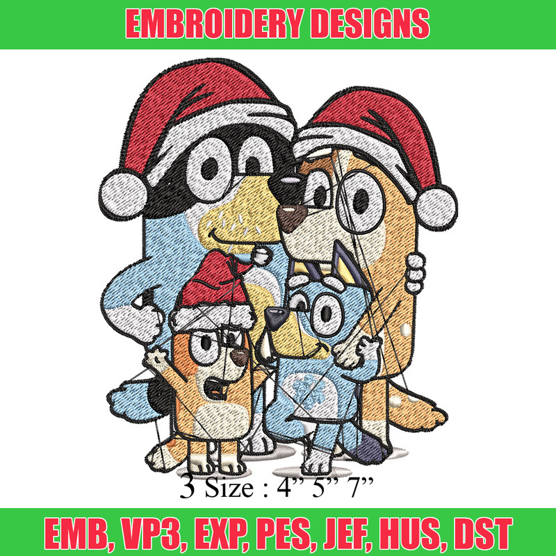 Bluey family chrismas Embroidery Design,Bluey Embroidery,Embroidery File, Brand Embroidery, Logo shirt, Digital download.jpg