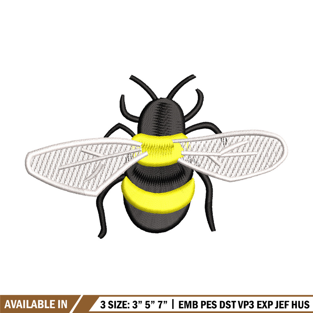 Bee yellow embroidery design, Bee embroidery, Embroidery file, Embroidery shirt, Emb design, Digital download.jpg