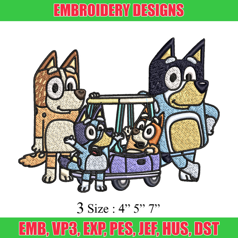 Bluey family embroidery design, Bluey Embroidery, Embroidery File, cartoon design, cartoon shirt, Digital download..jpg