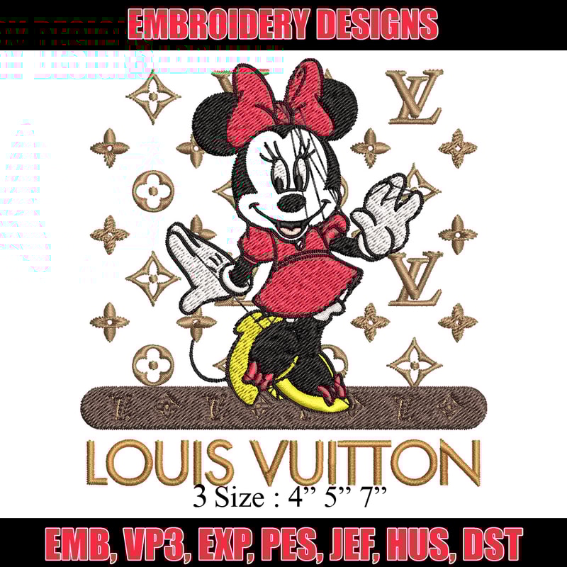 Minnie logo lv Embroidery Design, Lv Embroidery, Embroidery File, Brand Embroidery, Logo shirt, Digital download.jpg