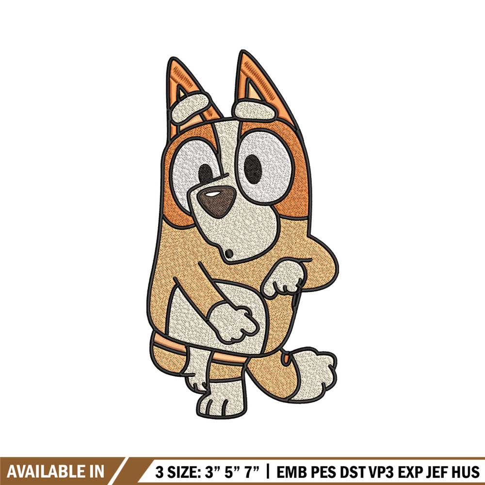 Bingo Heeler Embroidery, Bluey cartoon Embroidery, Embroidery File, cartoon design, cartoon shirt, Digital download..jpg