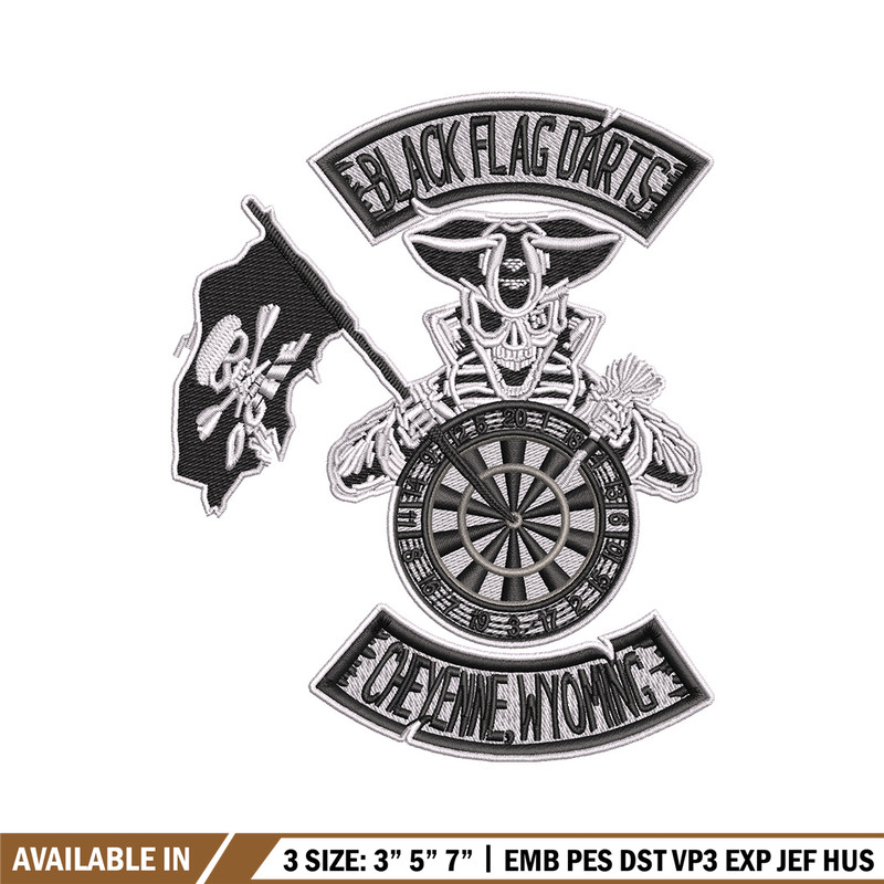 Black Dart Flag embroidery design, Priate embroidery, Embroidery file, Embroidery shirt, Emb design, Digital download.jpg