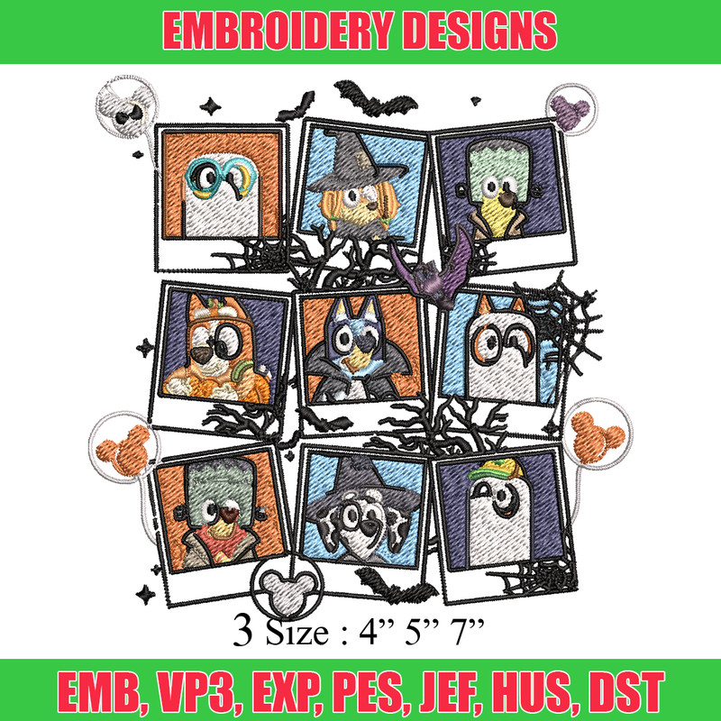 Bluey Friends Embroidery, Halloween Embroidery, Embroidery File, cartoon shirt, cartoon design, Digital download..jpg