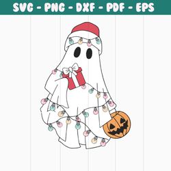 vintage christmas light ghost pumpkin svg graphic file
