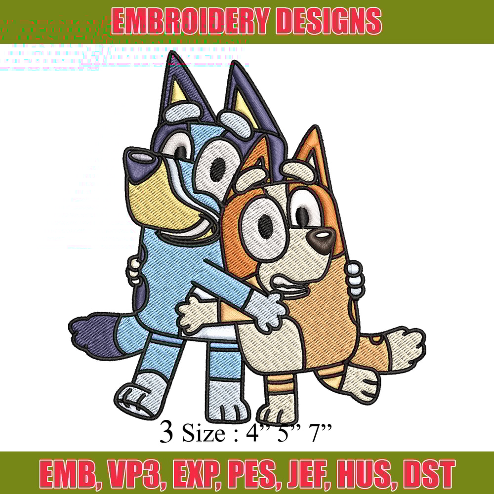 Mom and Dad Bluey Embroidery, Bluey Embroidery, Embroidery File, cartoon design, cartoon shirt, Digital download..jpg