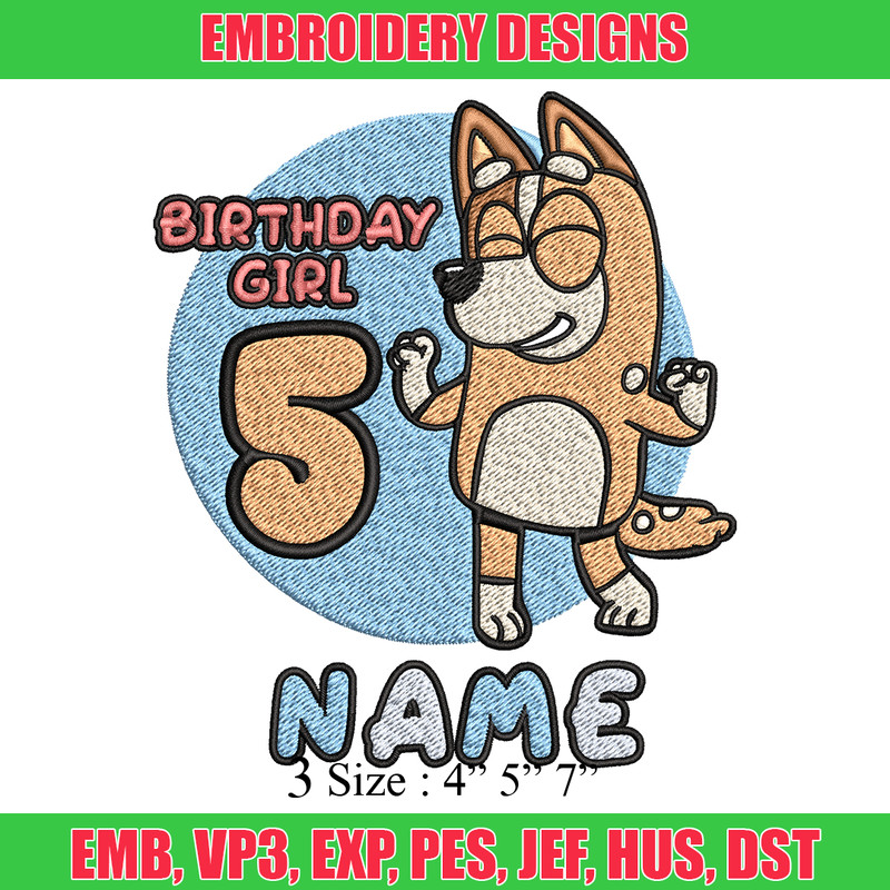 Bluey Mom Birthday Girl Embroidery, Bluey Embroidery, Embroidery File, cartoon shirt, cartoon design, Digital download..jpg