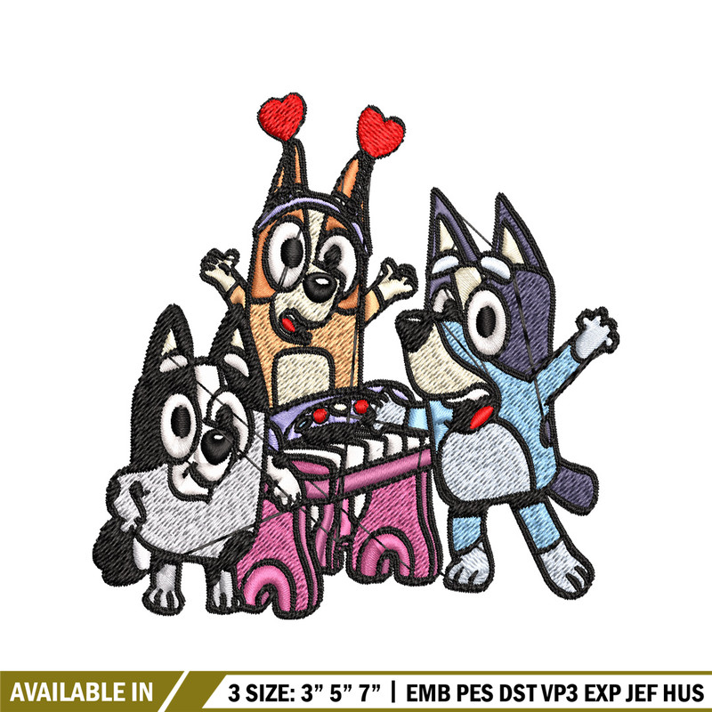 Bluey And Friends Happy Birthday Embroidery, Cartoon Embroidery, Disney Embroidery, Embroidery File, digital download..jpg