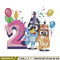 Bluey bingo 2nd birthday Embroidery, Bluey birthday Embroidery, Embroidery File, cartoon design, Instant download..jpg