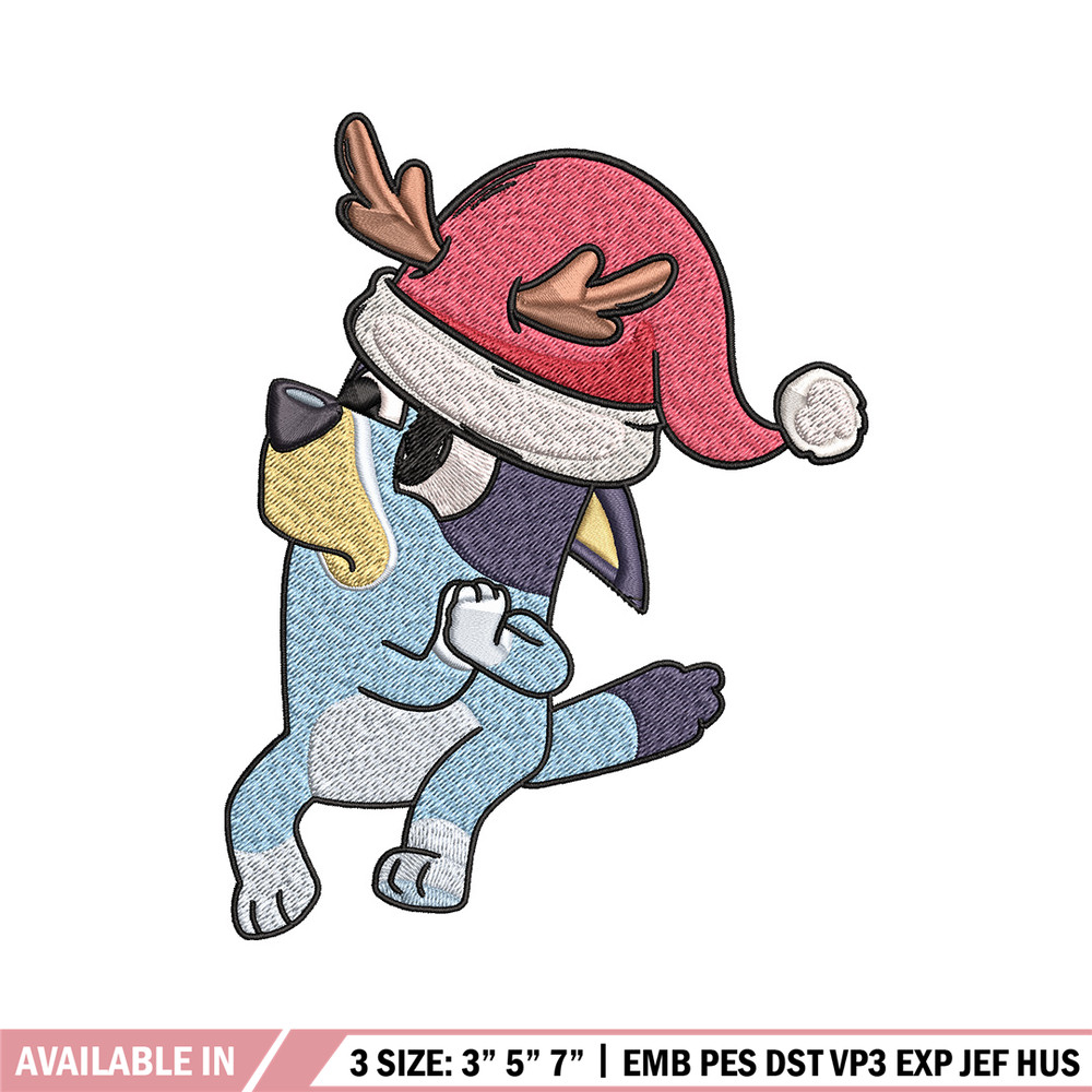 Bluey chrismas Embroidery Design, Bluey Embroidery, Embroidery File, Brand Embroidery, Logo shirt, Digital download.jpg
