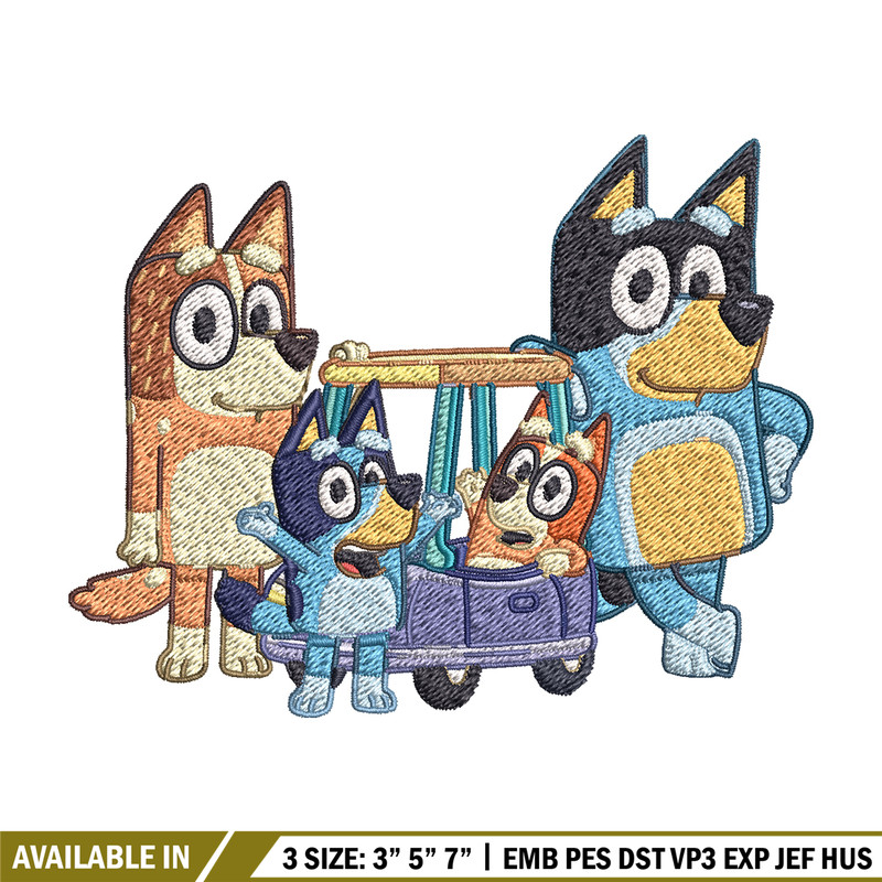 Bluey family Embroidery, Bluey Cartoon Embroidery, cartoon Embroidery, Embroidery File, cartoon shirt, digital download..jpg