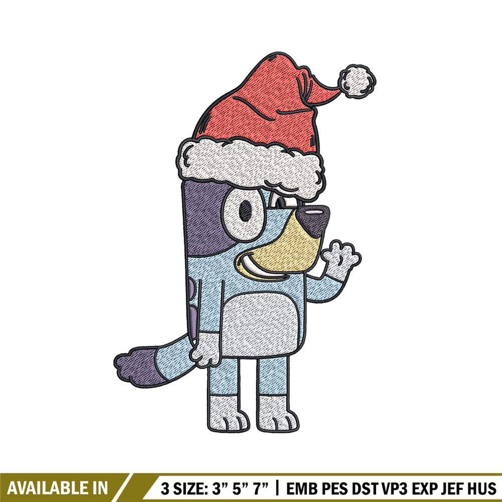 Bluey hat chrismas Embroidery Design, Bluey Embroidery, Embroidery File, Brand Embroidery, Logo shirt, Digital download.jpg