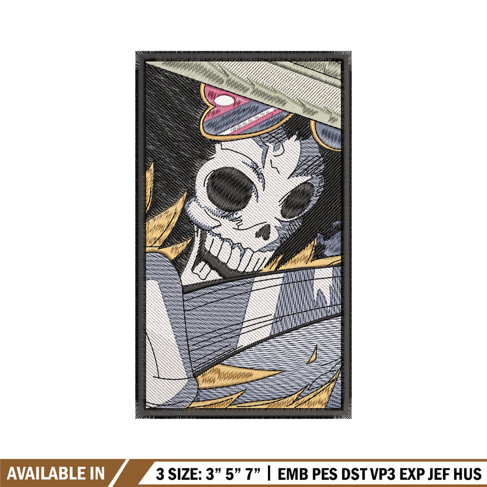 Brook poster breathing embroidery design, One Piece embroidery, logo shirt, anime design, anime shirt, Digital download.jpg