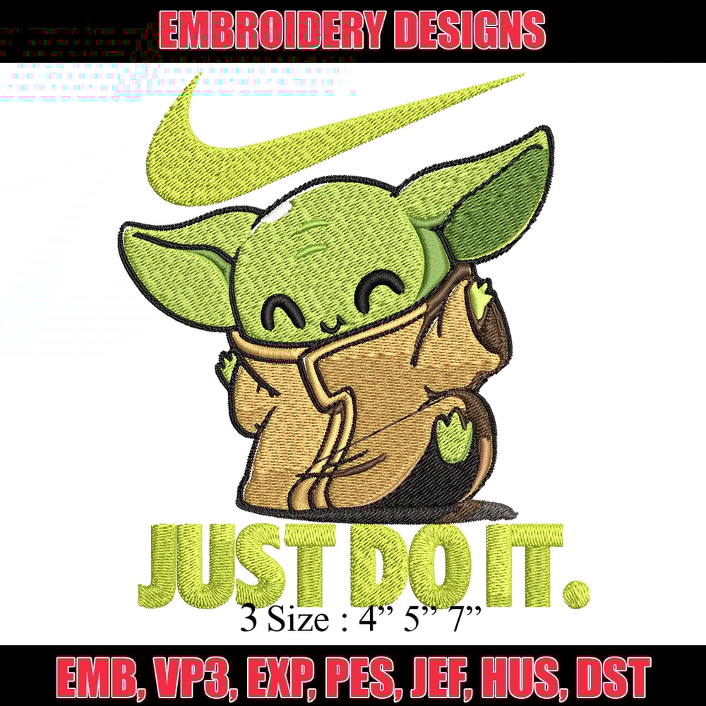 Nike Baby Yoda Embroidery design, Nike Baby Yoda cartoon Embroidery, Nike design, Embroidery file, Instant download..jpg
