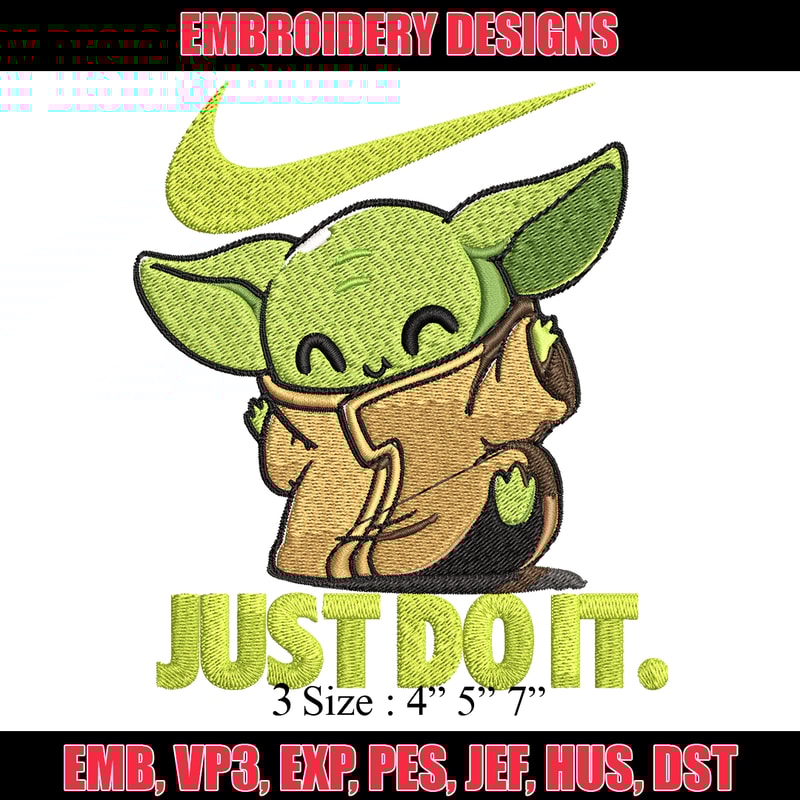 Nike Baby Yoda Embroidery design, Nike Baby Yoda cartoon Embroidery, Nike design, Embroidery file, Instant download..jpg