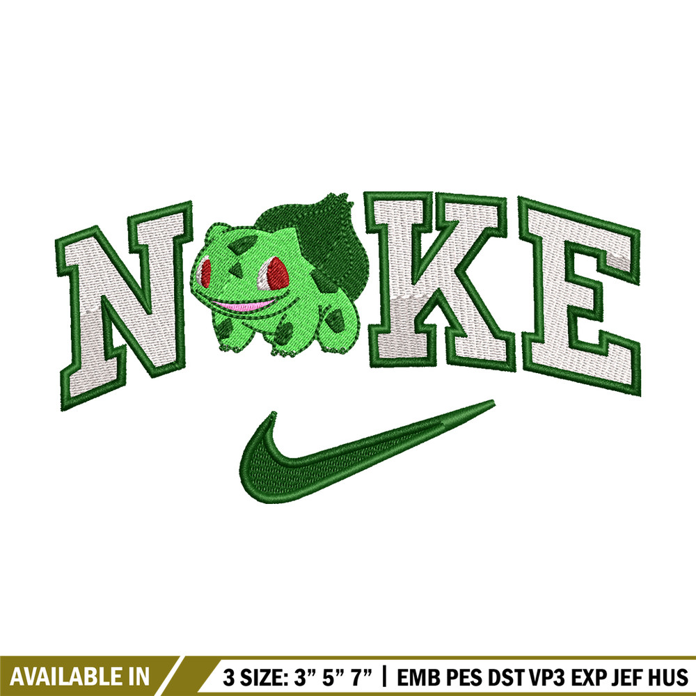 Bubasaur Nike Logo embroidery design, Pokemon embroidery, Nike design, logo shirt, Embroidery shirt, Digital download..jpg