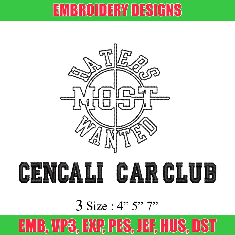 Cencali car club embroidery design, Cencali car club embroidery, logo design, embroidery file, Digital download..jpg