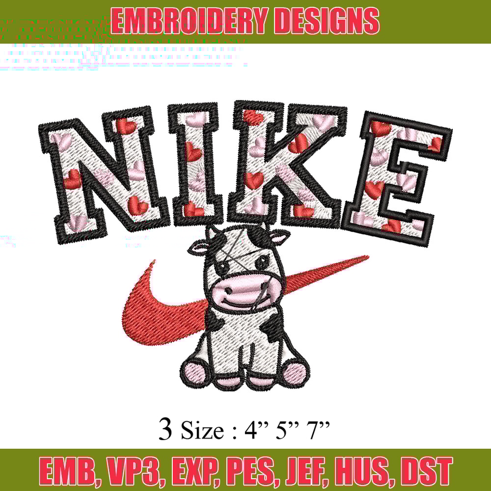 Nike cute cow Embroidery Design, Brand Embroidery, Nike Embroidery, Embroidery File, Logo shirt, Digital download.jpg