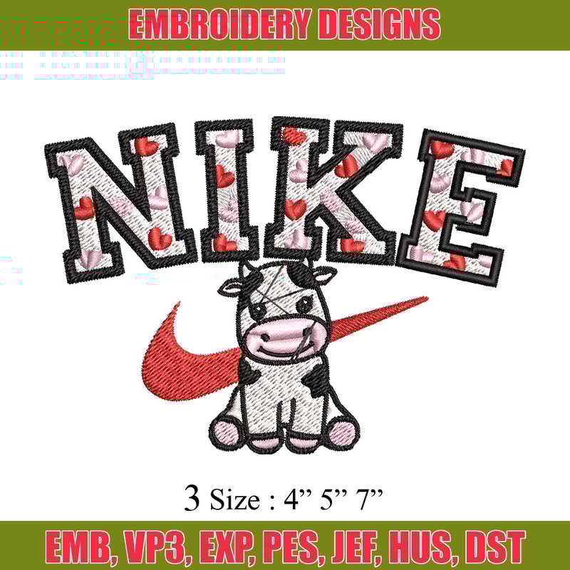 Nike cute cow Embroidery Design, Brand Embroidery, Nike Embroidery, Embroidery File, Logo shirt, Digital download.jpg