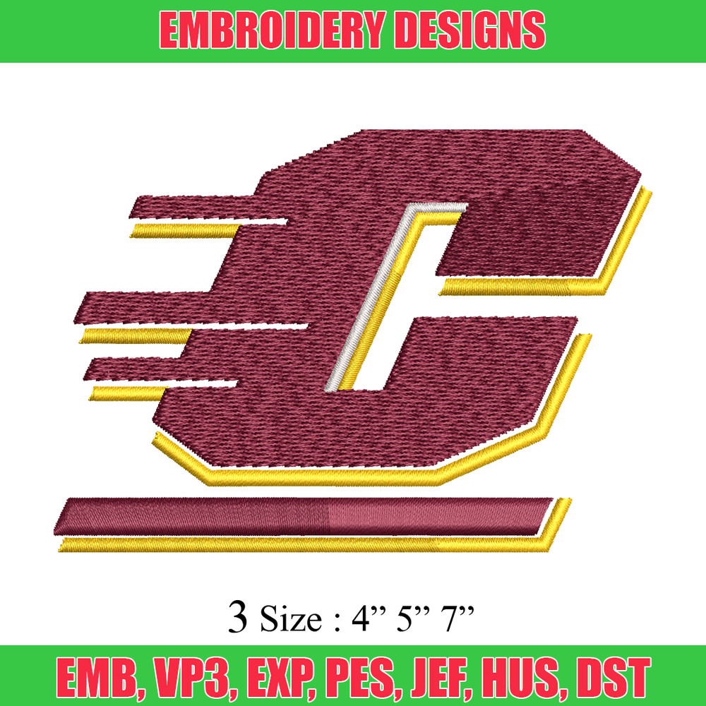 Central Michigan Chippewas embroidery design, Central Michigan Chippewas embroidery, logo embroidery, NCAA embroidery..jpg