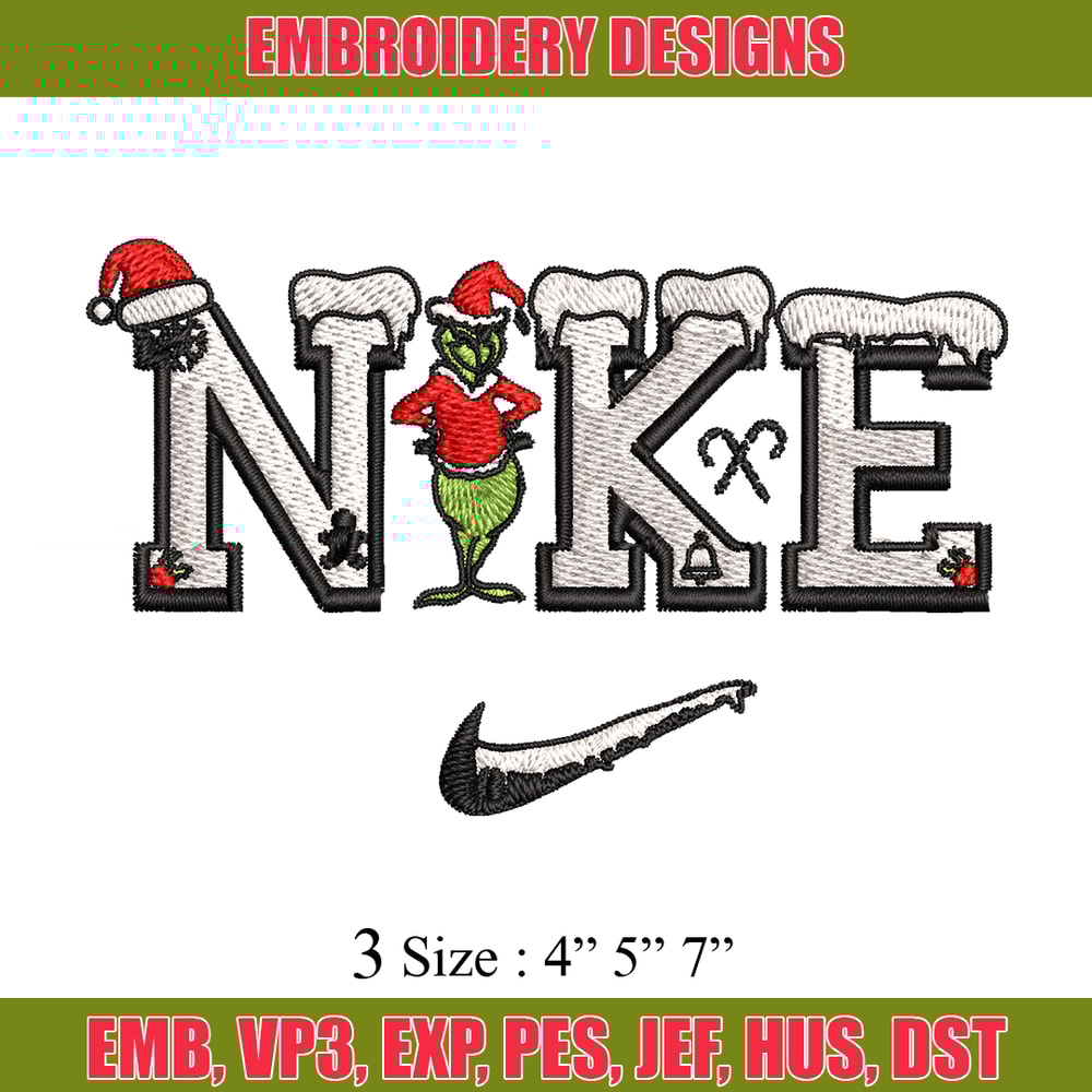 Nike Logo Grinch Merry Christmas Embroidery design, Grinch Embroidery, Nike design, Embroidery File, Digital download..jpg