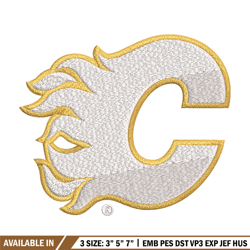 Calgary Flames Embroidery Design, Logo Embroidery, NHL Embroidery, Embroidery File, Logo shirt, Digital download.jpg