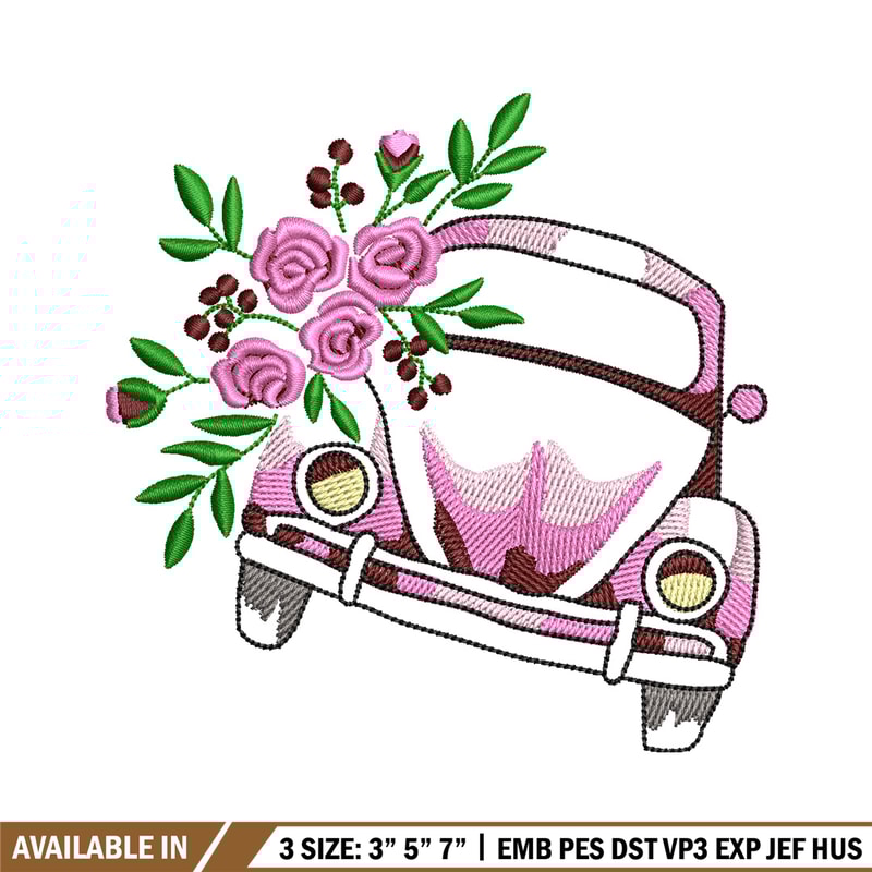 Car flower embroidery design, Car embroidery, Embroidery file, Embroidery shirt, Emb design, Digital download.jpg