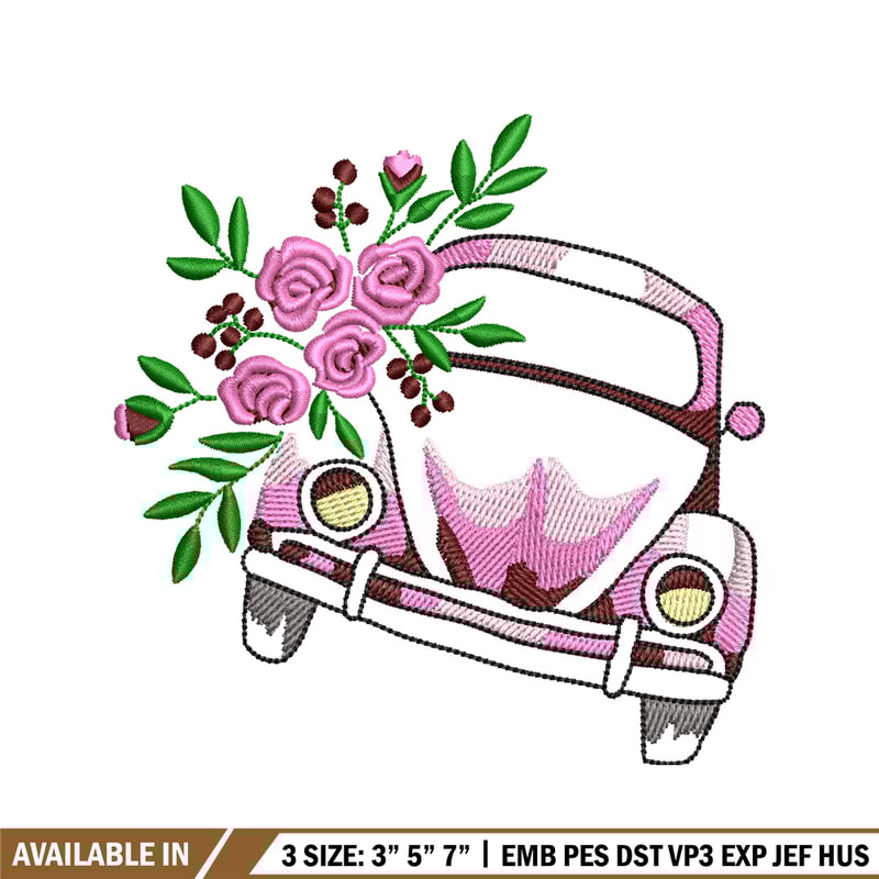 Car flower embroidery design, Car flower embroidery, logo design, embroidery file, logo shirt, Digital download..jpg