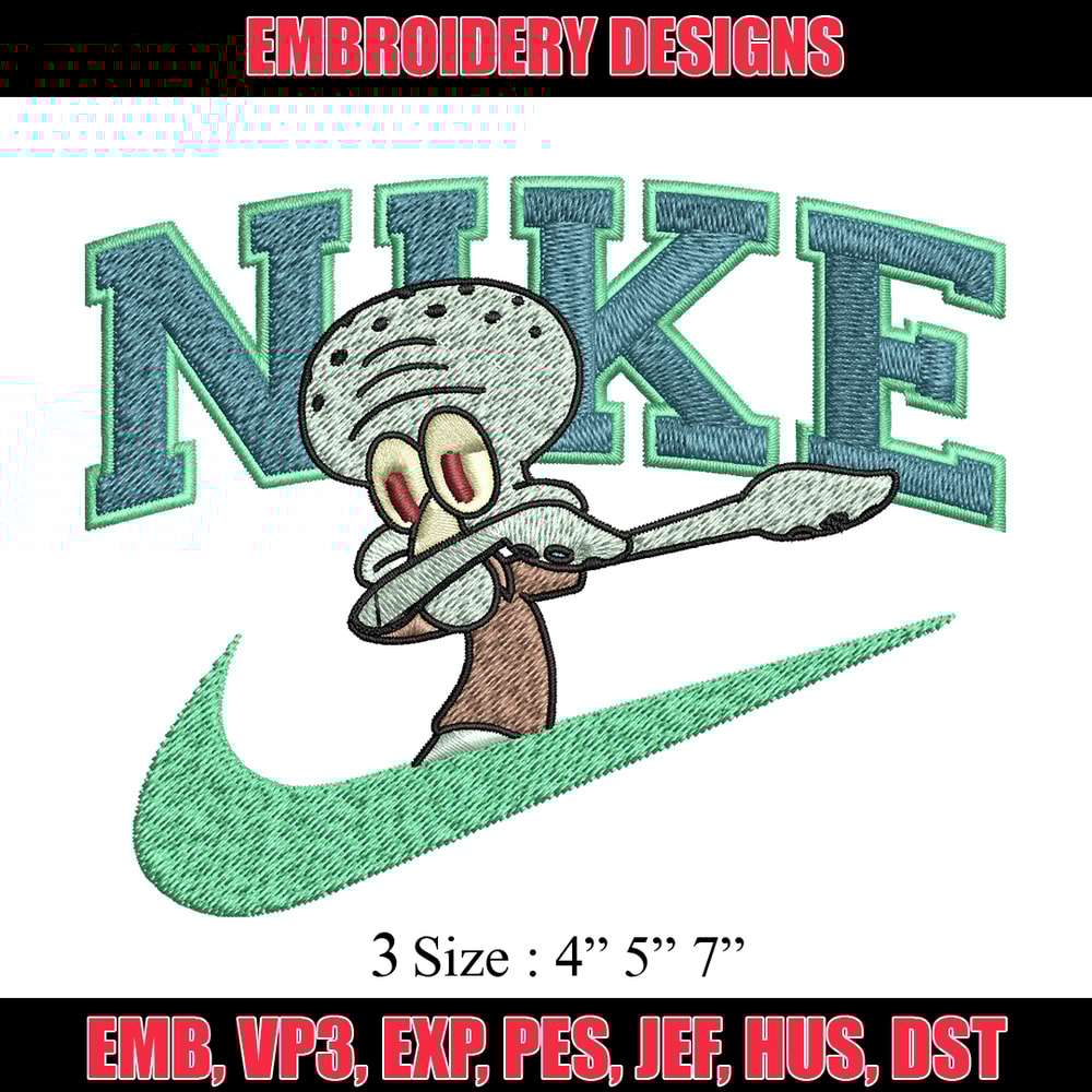 Nike Squidward Embroidery Design, Spongebob Embroidery, Nike Embroidery, Embroidery File, Logo shirt, Digital download.jpg